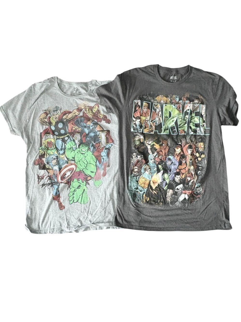 Marvel Set of Two Short Sleeve Tees Gray Size Medium